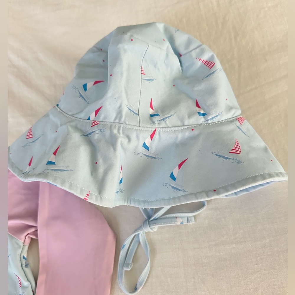 Sailboat Rashguard Romper & Bucket Hat - Baby - Picture 4 of 5